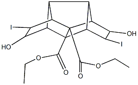 diethyl 5,12-dihydroxy-6,11-diiodopentacyclo[6.4.0.0~2,10~.0~3,7~.0~4,9~]dodecane-8,9-dicarboxylate 结构式