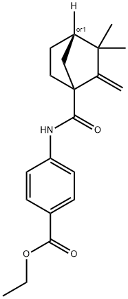 ethyl 4-{[(3,3-dimethyl-2-methylenebicyclo[2.2.1]hept-1-yl)carbonyl]amino}benzoate Struktur