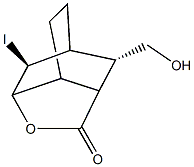 10-(hydroxymethyl)-2-iodo-4-oxatricyclo[4.3.1.0~3,7~]decan-5-one 化学構造式