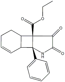 ethyl 2,3-dioxo-7b-phenyl-1,2,3,3b,4,5,7a,7b-octahydro-3aH-benzo[3,4]cyclobuta[1,2-b]pyrrole-3a-carboxylate Structure