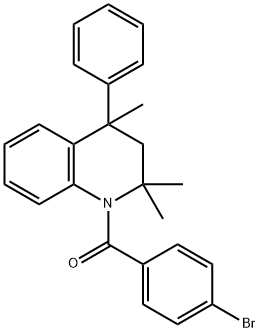 1-(4-bromobenzoyl)-2,2,4-trimethyl-4-phenyl-1,2,3,4-tetrahydroquinoline,121259-32-3,结构式