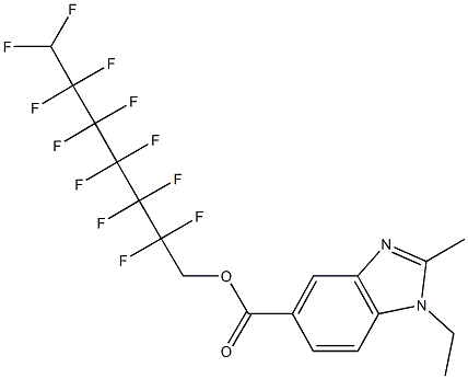 2,2,3,3,4,4,5,5,6,6,7,7-dodecafluoroheptyl 1-ethyl-2-methyl-1H-benzimidazole-5-carboxylate Structure