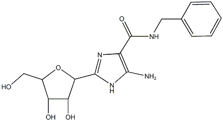 5-amino-N-benzyl-2-[3,4-dihydroxy-5-(hydroxymethyl)tetrahydrofuran-2-yl]-1H-imidazole-4-carboxamide 结构式