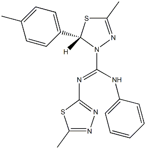 5-methyl-2-(4-methylphenyl)-N'-(5-methyl-1,3,4-thiadiazol-2-yl)-N-phenyl-1,3,4-thiadiazole-3(2H)-carboximidamide Structure