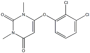 6-(2,3-dichlorophenoxy)-1,3-dimethyl-2,4(1H,3H)-pyrimidinedione Struktur