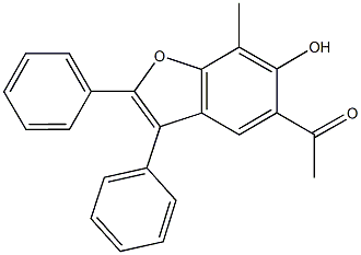 1-(6-hydroxy-7-methyl-2,3-diphenyl-1-benzofuran-5-yl)ethanone Structure