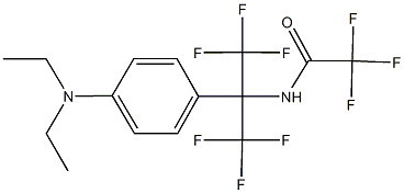 N-[1-[4-(diethylamino)phenyl]-2,2,2-trifluoro-1-(trifluoromethyl)ethyl]-2,2,2-trifluoroacetamide Struktur