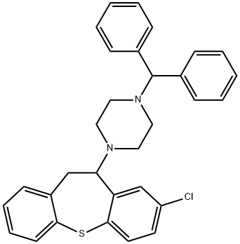 1-benzhydryl-4-(8-chloro-10,11-dihydrodibenzo[b,f]thiepin-10-yl)piperazine 化学構造式