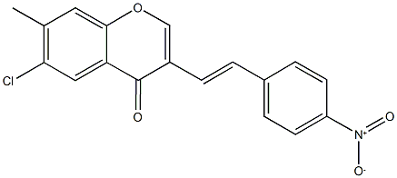 6-chloro-3-(2-{4-nitrophenyl}vinyl)-7-methyl-4H-chromen-4-one,1224464-82-7,结构式