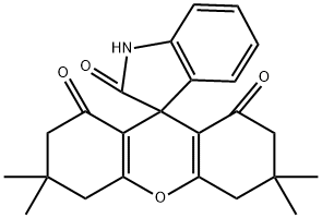 3',3',6',6'-tetramethyl-1,3,3',4',5',6',7',9'-octahydrospiro[2H-indole-3,9'-(1'H)-xanthene]-1',2,8'(2'H)-trione Structure