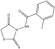 2-methyl-N-(4-oxo-2-thioxo-1,3-thiazolidin-3-yl)benzamide 结构式