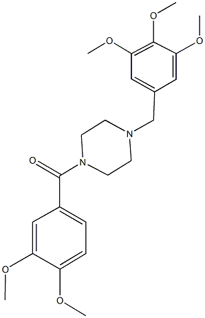 1-(3,4-dimethoxybenzoyl)-4-(3,4,5-trimethoxybenzyl)piperazine 化学構造式