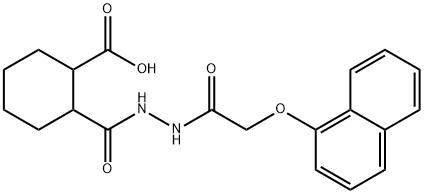 2-({2-[(1-naphthyloxy)acetyl]hydrazino}carbonyl)cyclohexanecarboxylic acid Structure