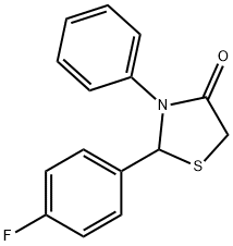 2-(4-fluorophenyl)-3-phenyl-1,3-thiazolidin-4-one Structure