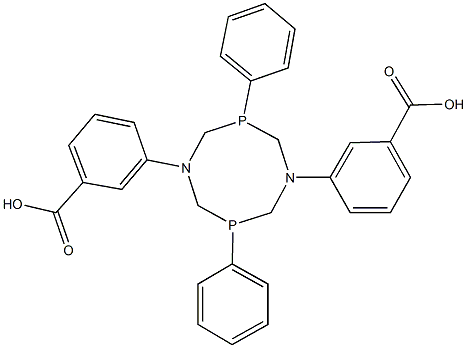 3-[5-(3-carboxyphenyl)-3,7-diphenyl-1,5,3,7-diazadiphosphocan-1-yl]benzoic acid 化学構造式
