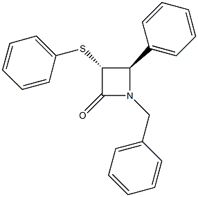 1-benzyl-4-phenyl-3-(phenylsulfanyl)-2-azetidinone Structure