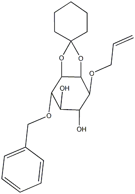 6-(allyloxy)-9-(benzyloxy)-spiro(2,4-dioxabicyclo[4.3.0]nonane-3,1'-cyclohexane)-7,8-diol|