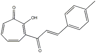 2-hydroxy-3-[3-(4-methylphenyl)acryloyl]-2,4,6-cycloheptatrien-1-one 化学構造式