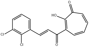 3-[3-(2,3-dichlorophenyl)acryloyl]-2-hydroxy-2,4,6-cycloheptatrien-1-one Structure