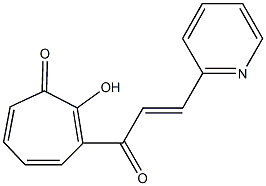 2-hydroxy-3-[3-(2-pyridinyl)acryloyl]-2,4,6-cycloheptatrien-1-one Struktur