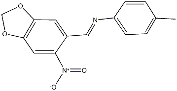 4-methyl-N-[(6-nitro-1,3-benzodioxol-5-yl)methylene]aniline Struktur
