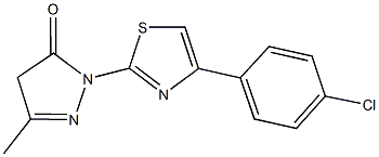 2-[4-(4-chlorophenyl)-1,3-thiazol-2-yl]-5-methyl-2,4-dihydro-3H-pyrazol-3-one 化学構造式