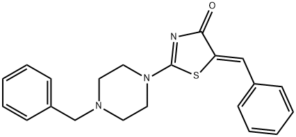 5-benzylidene-2-(4-benzyl-1-piperazinyl)-1,3-thiazol-4(5H)-one 结构式