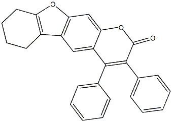3,4-diphenyl-6,7,8,9-tetrahydro-2H-[1]benzofuro[3,2-g]chromen-2-one Structure