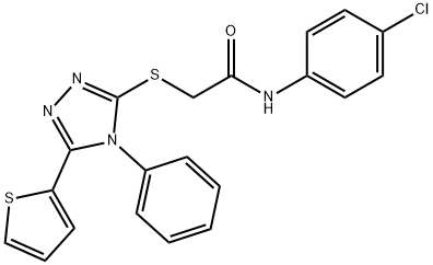 N-(4-chlorophenyl)-2-{[4-phenyl-5-(2-thienyl)-4H-1,2,4-triazol-3-yl]sulfanyl}acetamide Struktur