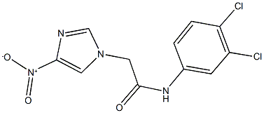 N-(3,4-dichlorophenyl)-2-{4-nitro-1H-imidazol-1-yl}acetamide 化学構造式