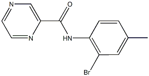 N-(2-bromo-4-methylphenyl)-2-pyrazinecarboxamide 化学構造式