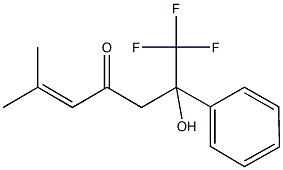 7,7,7-trifluoro-6-hydroxy-2-methyl-6-phenyl-2-hepten-4-one Struktur
