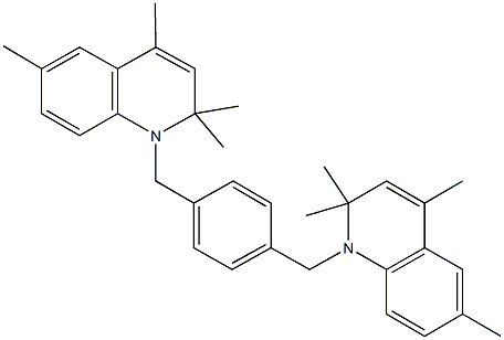 2,2,4,6-tetramethyl-1-{4-[(2,2,4,6-tetramethyl-1(2H)-quinolinyl)methyl]benzyl}-1,2-dihydroquinoline 结构式