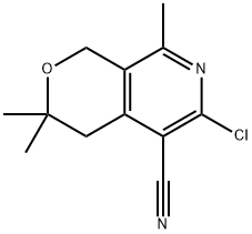 6-chloro-3,3,8-trimethyl-3,4-dihydro-1H-pyrano[3,4-c]pyridine-5-carbonitrile Structure