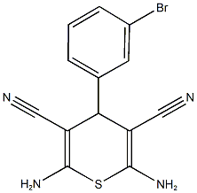 2,6-diamino-4-(3-bromophenyl)-4H-thiopyran-3,5-dicarbonitrile Struktur