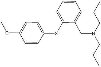 N-{2-[(4-methoxyphenyl)sulfanyl]benzyl}-N,N-dipropylamine 化学構造式