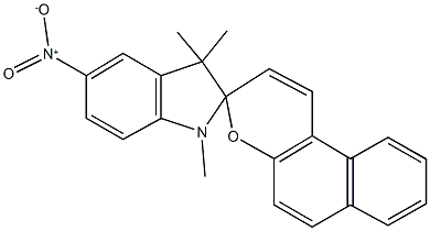 1',3',3'-trimethyl-5'-nitro-spiro(3H-benzo[f]chromene-3,2'-indoline) 化学構造式