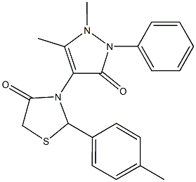 3-(1,5-dimethyl-3-oxo-2-phenyl-2,3-dihydro-1H-pyrazol-4-yl)-2-(4-methylphenyl)-1,3-thiazolidin-4-one|