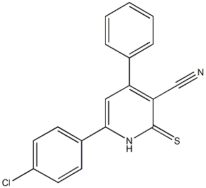 6-(4-chlorophenyl)-4-phenyl-2-thioxo-1,2-dihydro-3-pyridinecarbonitrile,128342-31-4,结构式