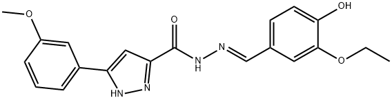 N'-(3-ethoxy-4-hydroxybenzylidene)-3-(3-methoxyphenyl)-1H-pyrazole-5-carbohydrazide Structure