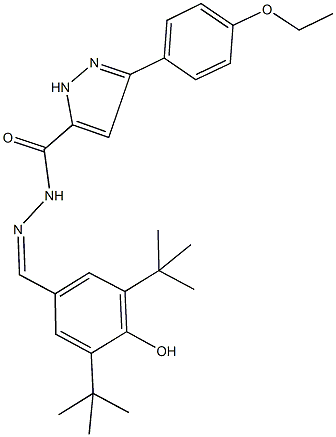 N'-(3,5-ditert-butyl-4-hydroxybenzylidene)-3-(4-ethoxyphenyl)-1H-pyrazole-5-carbohydrazide,1285673-91-7,结构式