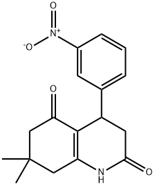 4-{3-nitrophenyl}-7,7-dimethyl-4,6,7,8-tetrahydro-2,5(1H,3H)-quinolinedione 结构式