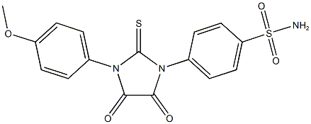 4-[3-(4-methoxyphenyl)-4,5-dioxo-2-thioxoimidazolidin-1-yl]benzenesulfonamide 结构式