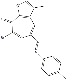 7-bromo-3-methyl-5-[(4-methylphenyl)diazenyl]-8H-cyclohepta[b]furan-8-one,128980-84-7,结构式