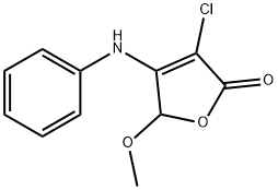 4-anilino-3-chloro-5-methoxy-2(5H)-furanone Struktur