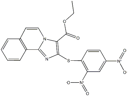 ethyl 2-({2,4-bisnitrophenyl}sulfanyl)imidazo[2,1-a]isoquinoline-3-carboxylate 化学構造式