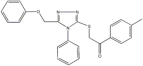 1-(4-methylphenyl)-2-{[5-(phenoxymethyl)-4-phenyl-4H-1,2,4-triazol-3-yl]sulfanyl}ethanone Struktur
