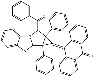 10-(8-benzoyl-1a,8a-diphenyl-1a,1b,8,8a-tetrahydro-1H-cyclopropa[3,4]pyrrolo[2,1-b][1,3]benzothiazol-1-ylidene)-9(10H)-anthracenone Structure