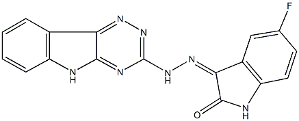 5-fluoro-1H-indole-2,3-dione 3-(5H-[1,2,4]triazino[5,6-b]indol-3-ylhydrazone) Struktur