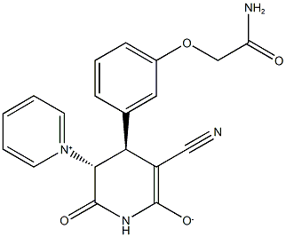 4-[3-(2-amino-2-oxoethoxy)phenyl]-3-cyano-6-oxo-5-(1-pyridiniumyl)-1,4,5,6-tetrahydro-2-pyridinolate Structure